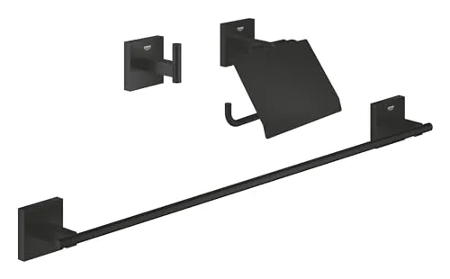 GROHE Start Cube Bad-Set 3in1 Mattschwarz klebbar