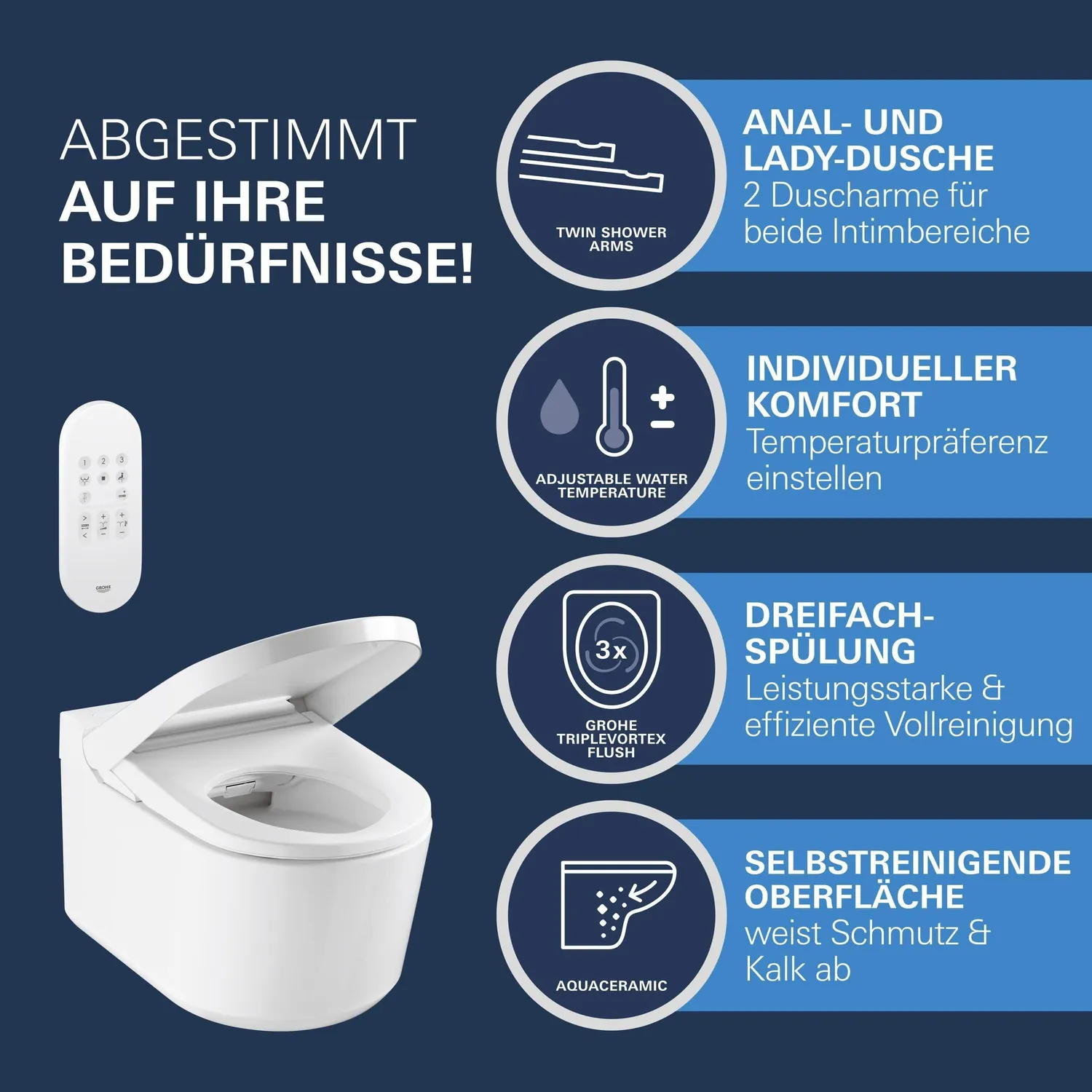GROHE Sensia 36507SH0 Dusch-WC mit Fernbedienung