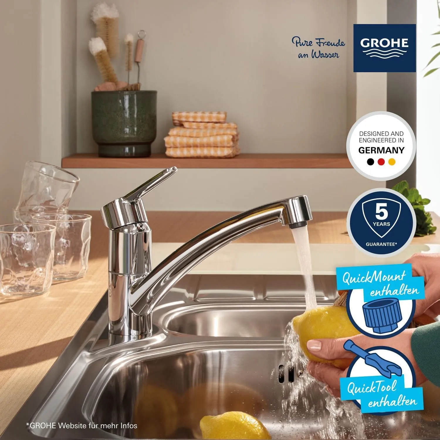 GROHE StartGo Küchenarmatur 140° schwenkbar Hochdruck
