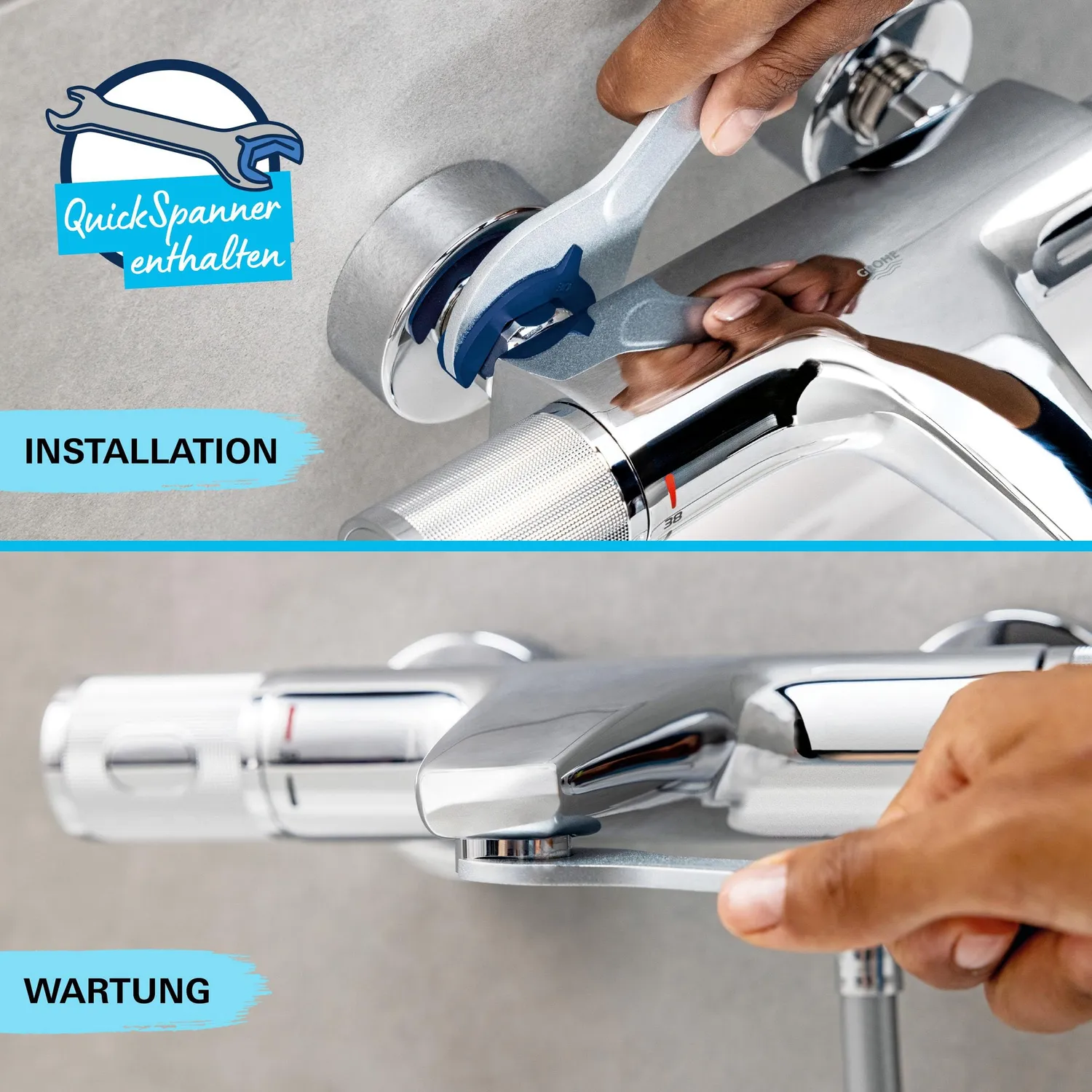 GROHE Start Wannenarmatur Aufputz mit Umstellung