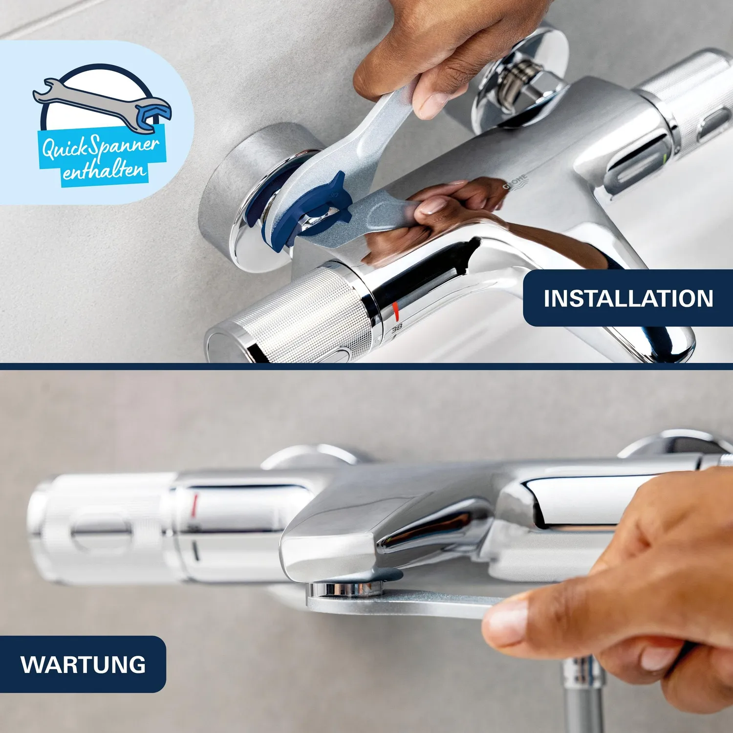 GROHE Dice Duscharmatur Aufputz mit Spartaste