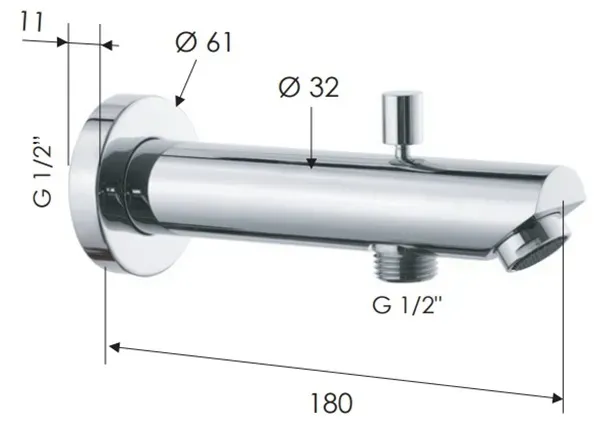 Schmiedl GS31589P Wannen-Zweigriffbatterie Wand mit Umschaltung