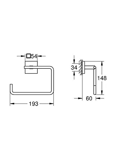 GROHE Start Cube Handtuchring klebbar ohne Bohren