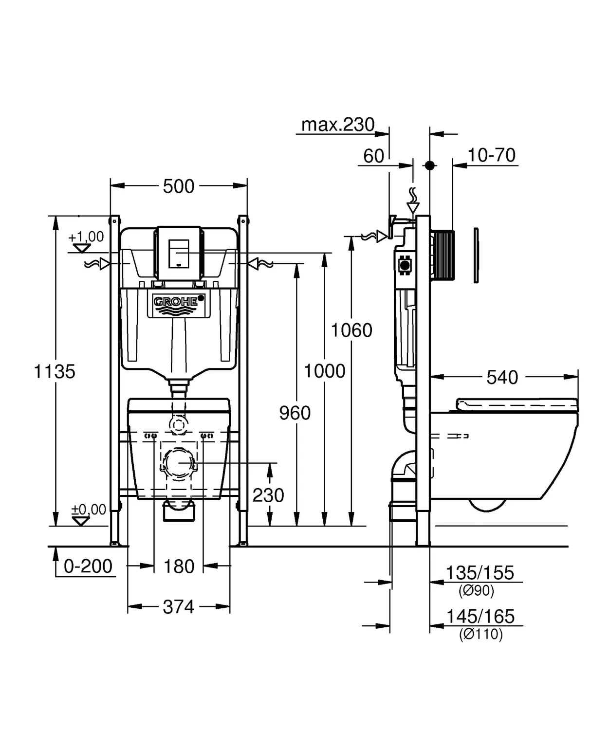 GROHE Solido 6-in-1 WC-Set Vorwandelement
