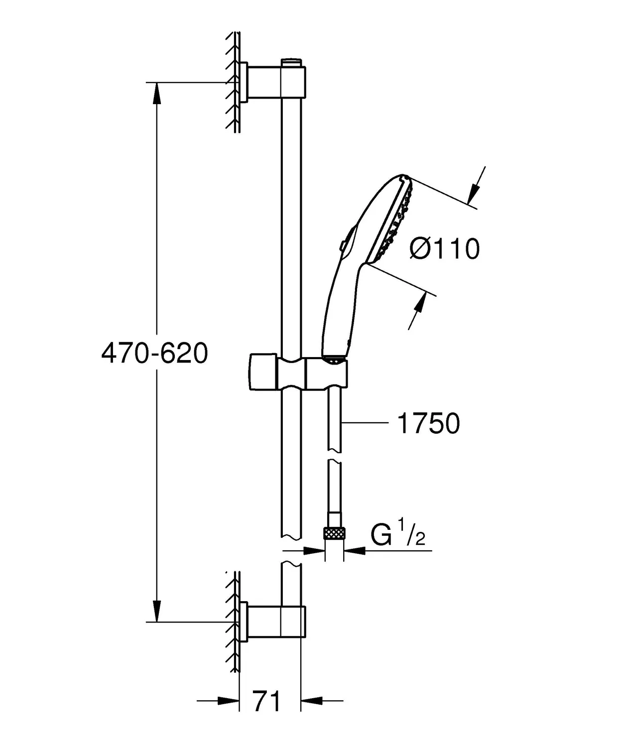 GROHE Vitalio Start 110 Duschset Brausestangenset Chrom