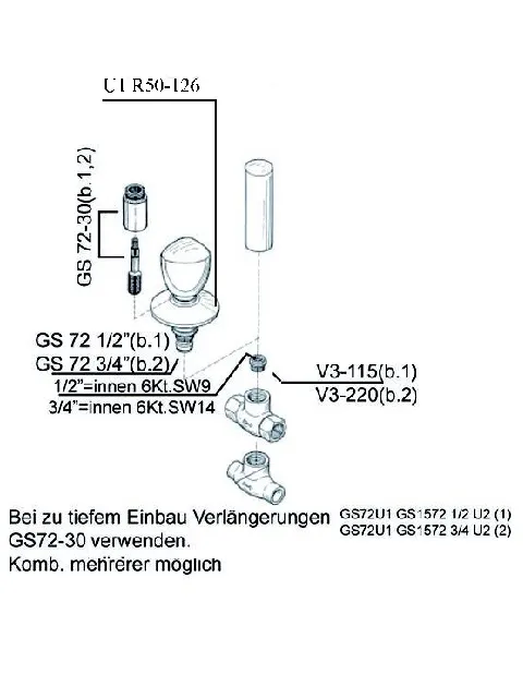 Schmiedl GS0072U1 Unterputzventil Sichtteil Atmosgriff