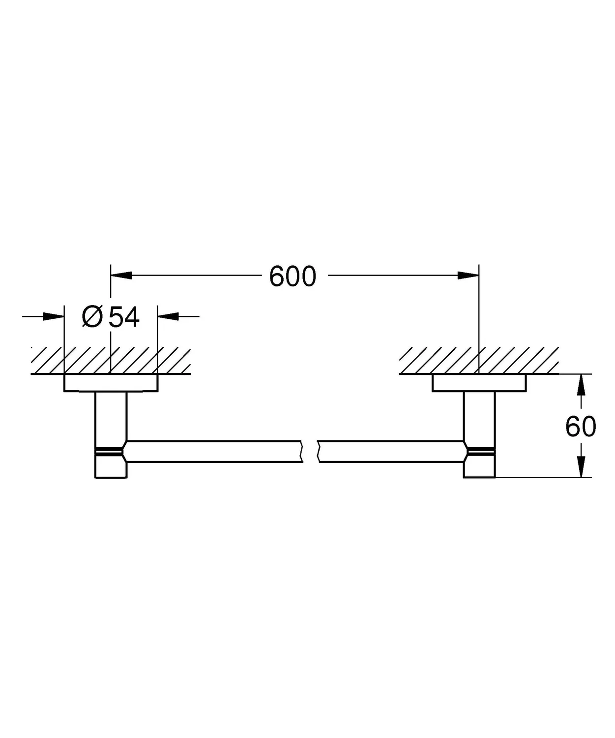 GROHE Start Badetuchhalter 65 cm Hard Graphite klebbar