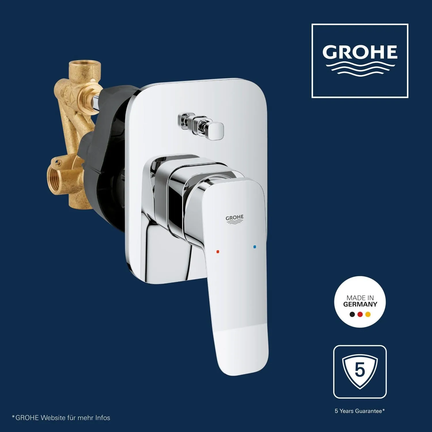 GROHE Dice Unterputz-Wannenarmatur Chrom Umsteller