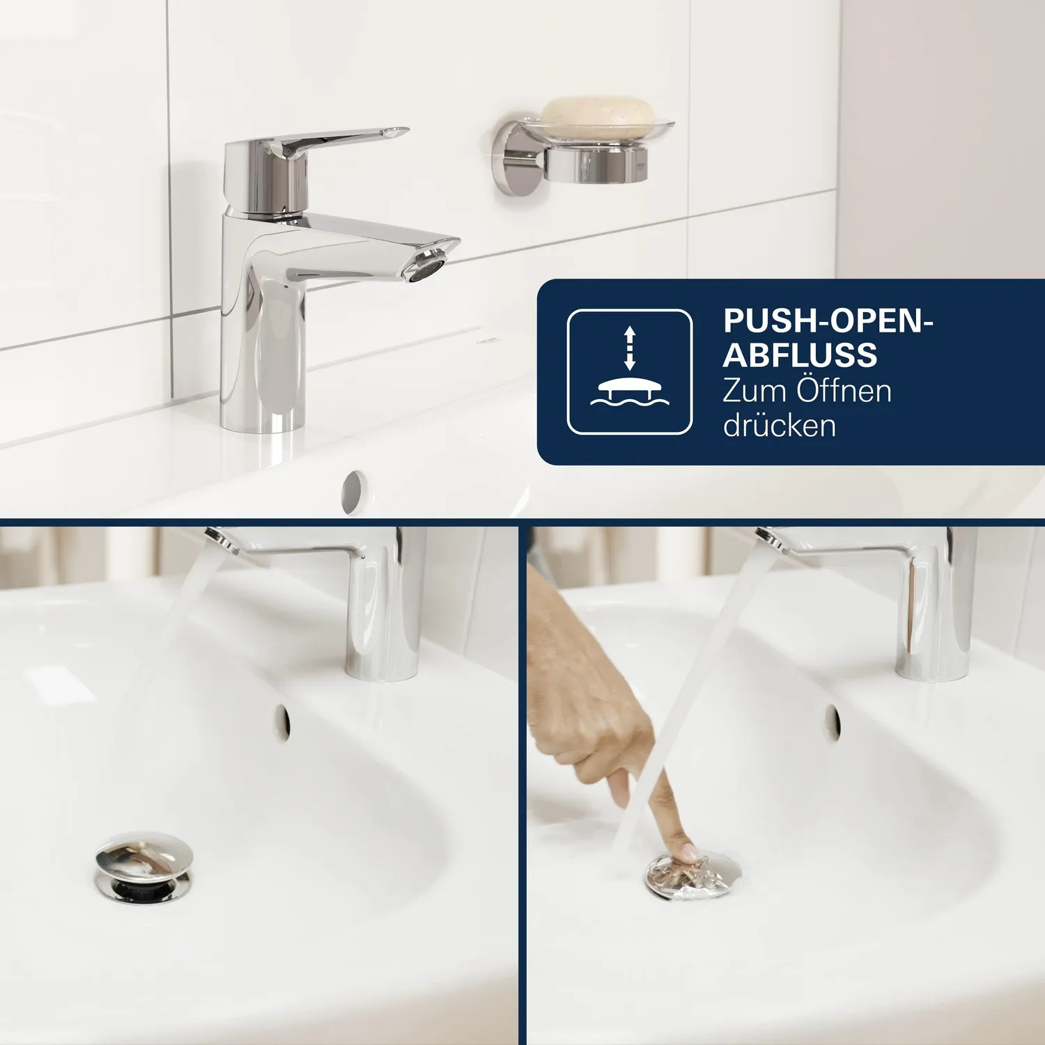 GROHE Dice Waschtischarmatur Chrom 17,2 cm EcoMode