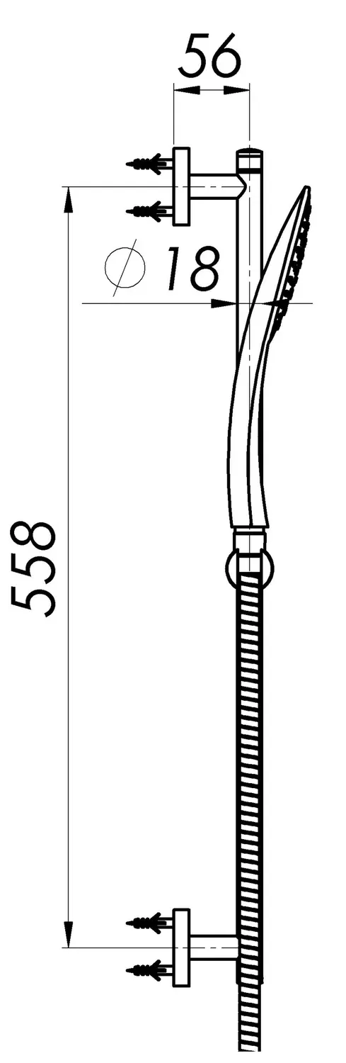 Schmiedl GS17277L Brausegarnitur 600 mm 3-strahlig