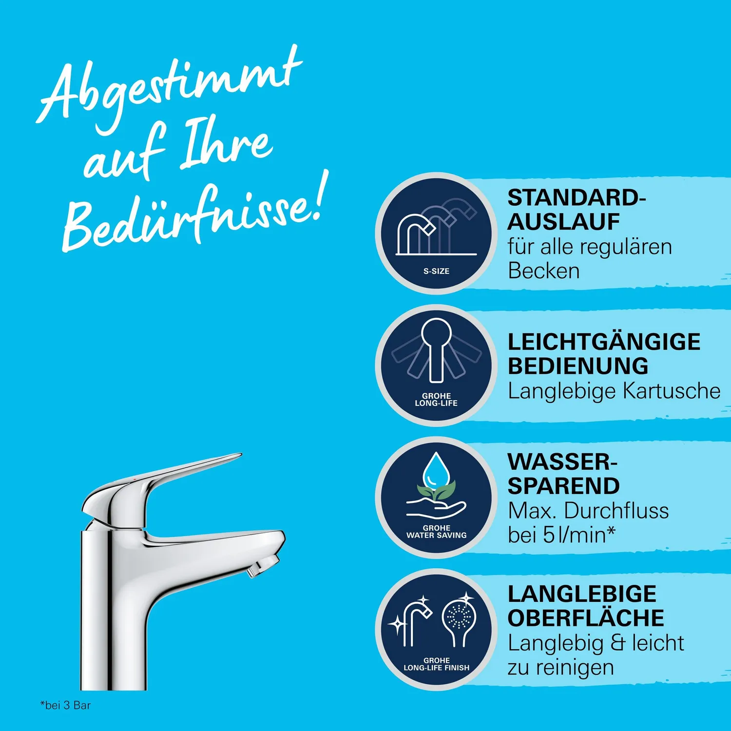 GROHE Swift Waschtischarmatur ohne Ablauf 16 cm 6 l/min
