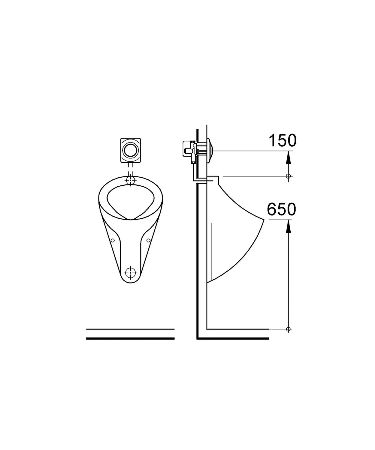 GROHE Surf Urinal-Abdeckplatte Alpinweiß Druckknopf