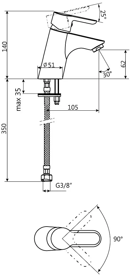 Schmiedl TOP GS39031 Waschtisch Einhebelmischer