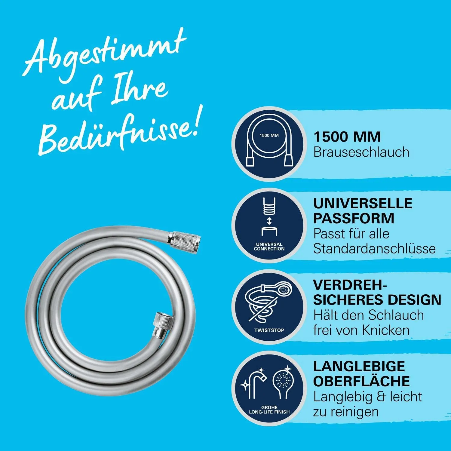 GROHE VitalioFlex Duschschlauch chrom