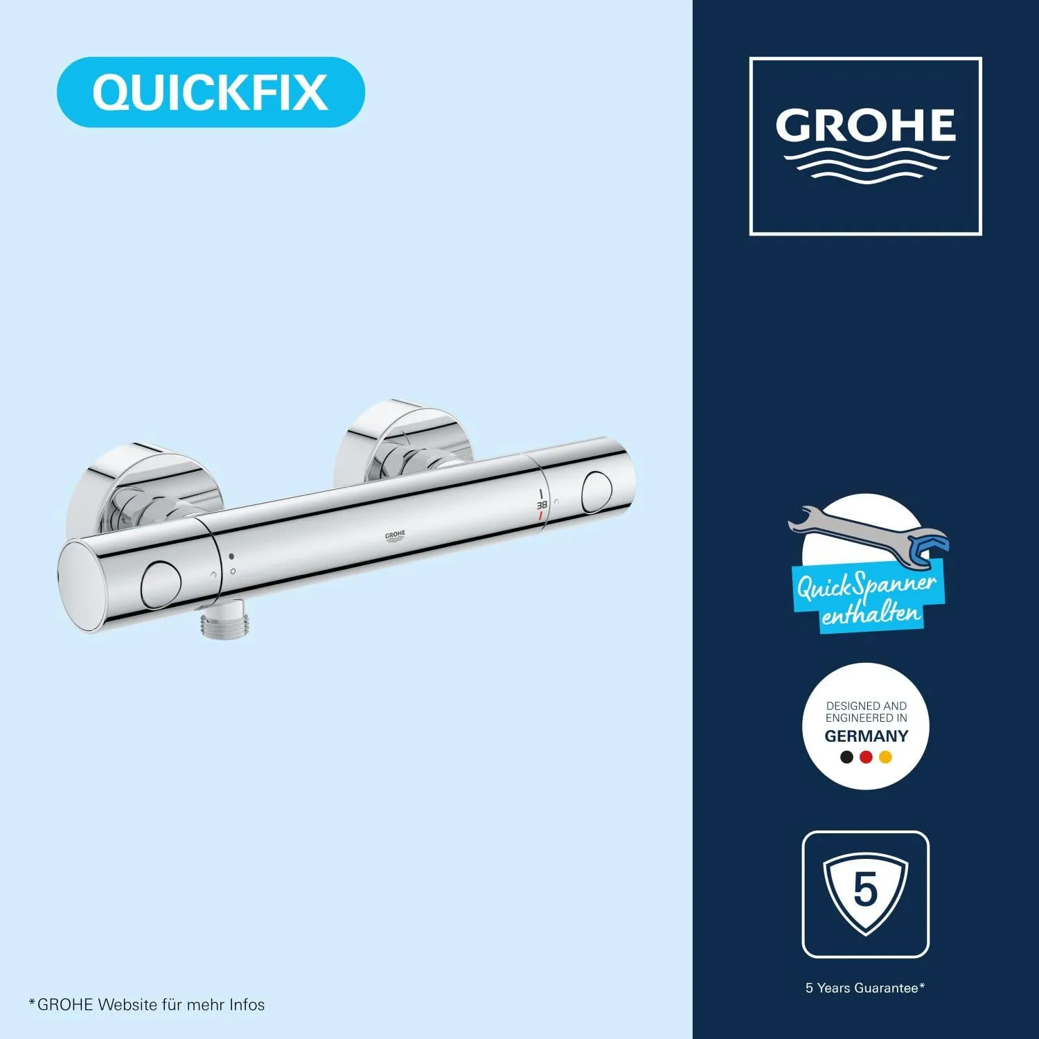 GROHE Precision Get Duscharmatur Thermostat 38°C