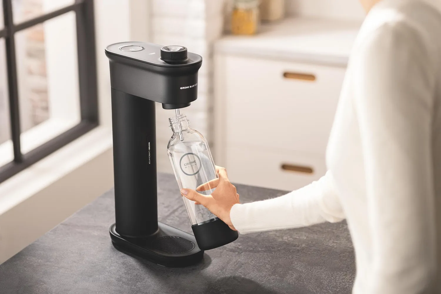 GROHE Blue Fizz Wasserflasche 850 ml schwarz BPA-frei