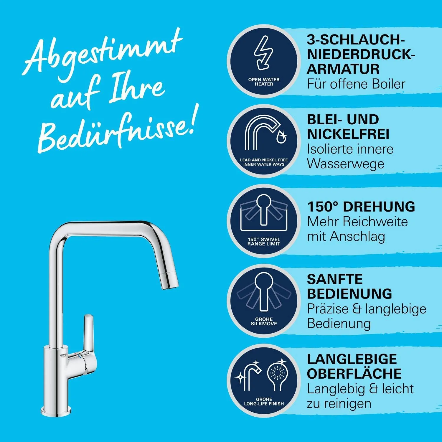 GROHE Start Niederdruck Küchenarmatur hoher Auslauf