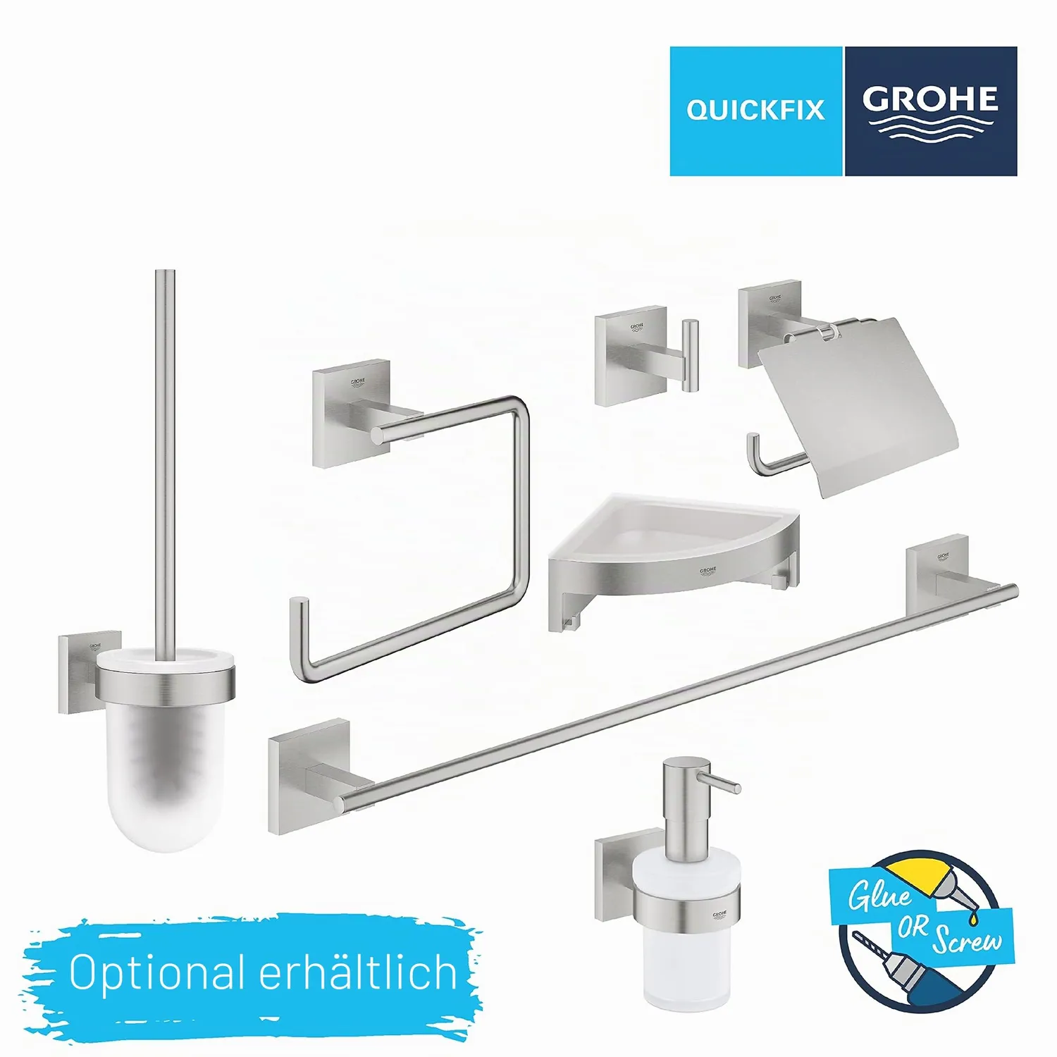 GROHE Start Cube WC-Papierhalter mit Deckel Supersteel