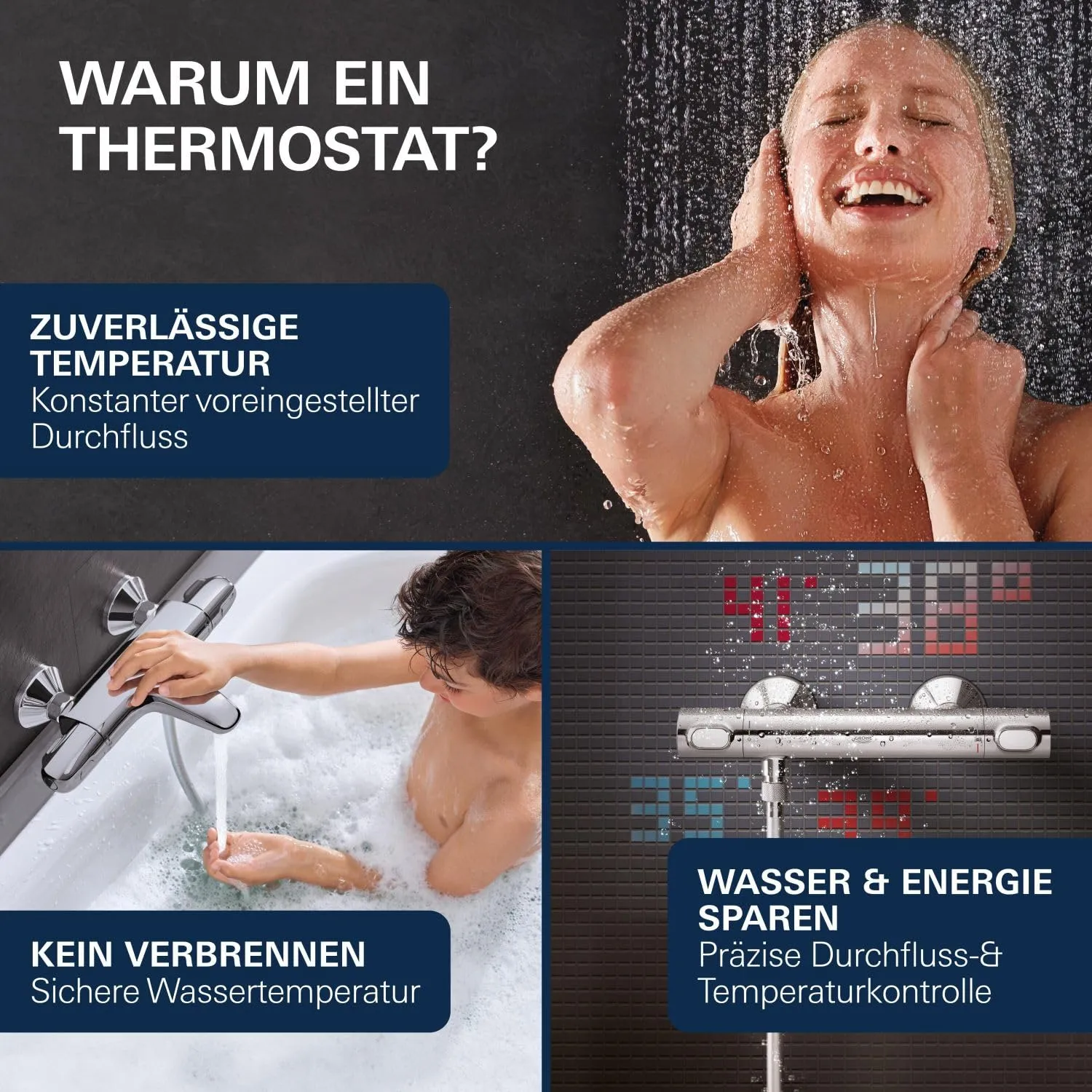 GROHE Precision Feel Duschthermostat 38°C