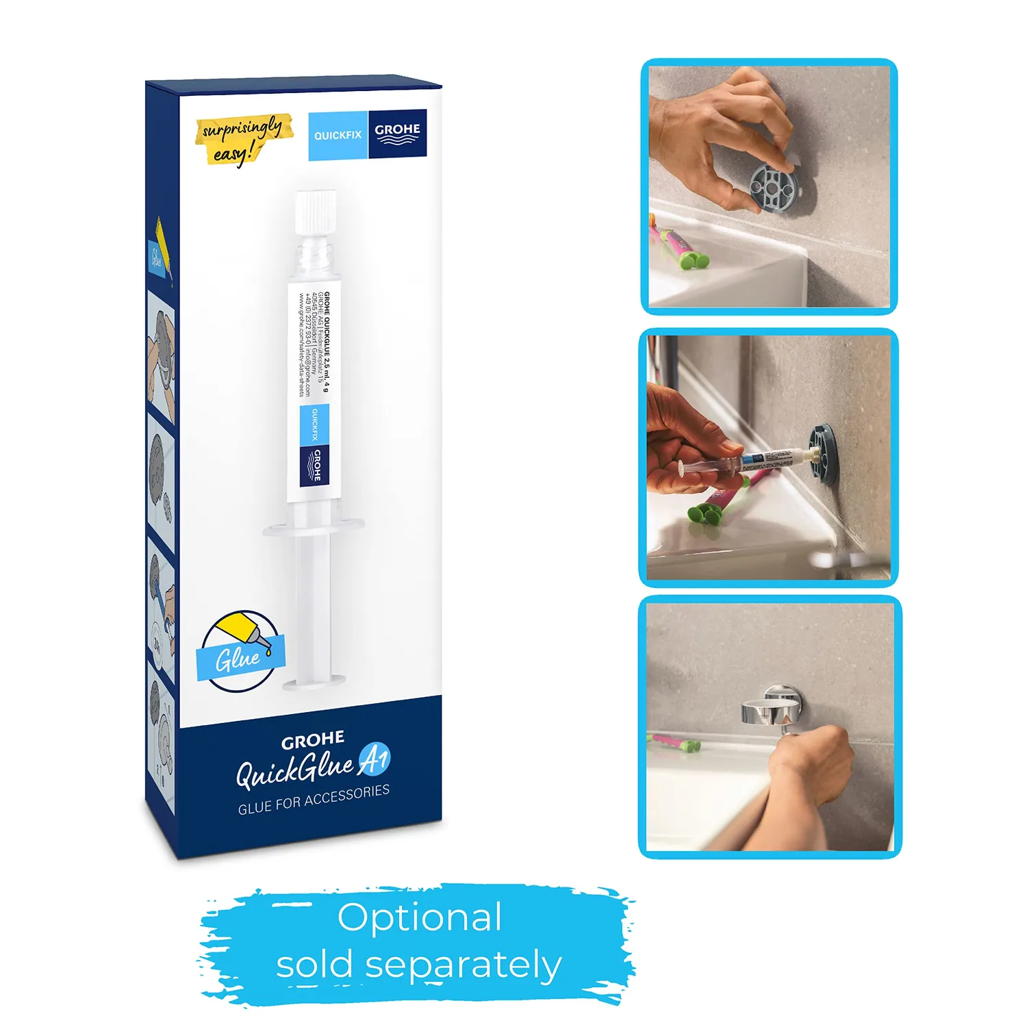 GROHE Start Cube Toilettenbürstenset Chrom Glas
