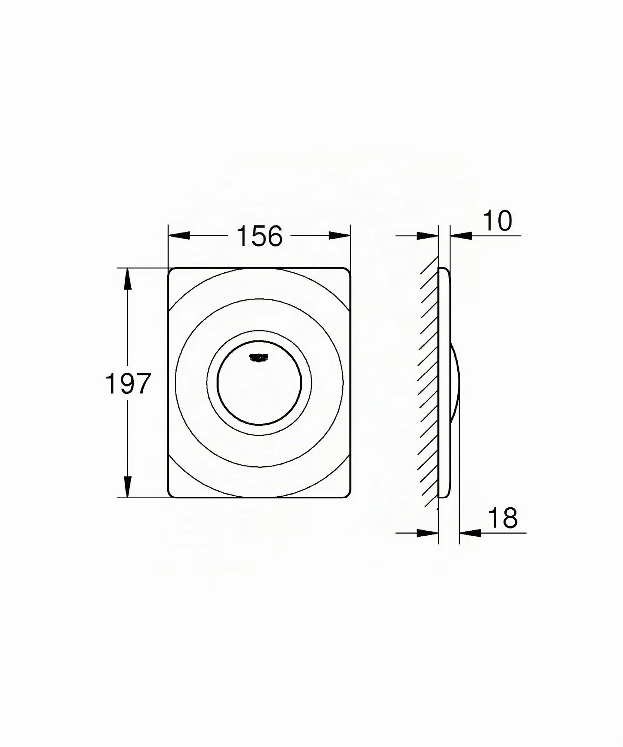 GROHE Surf Betätigungsplatte 156x197mm