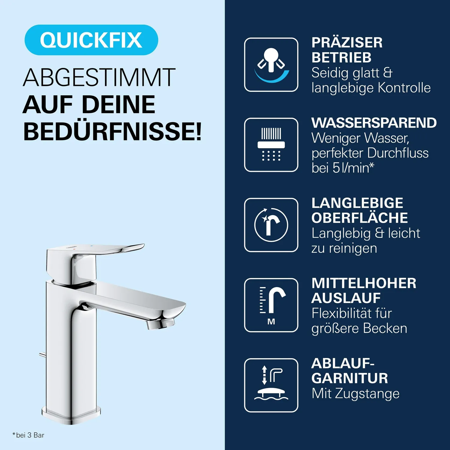 GROHE Dice Waschtischarmatur 17 cm