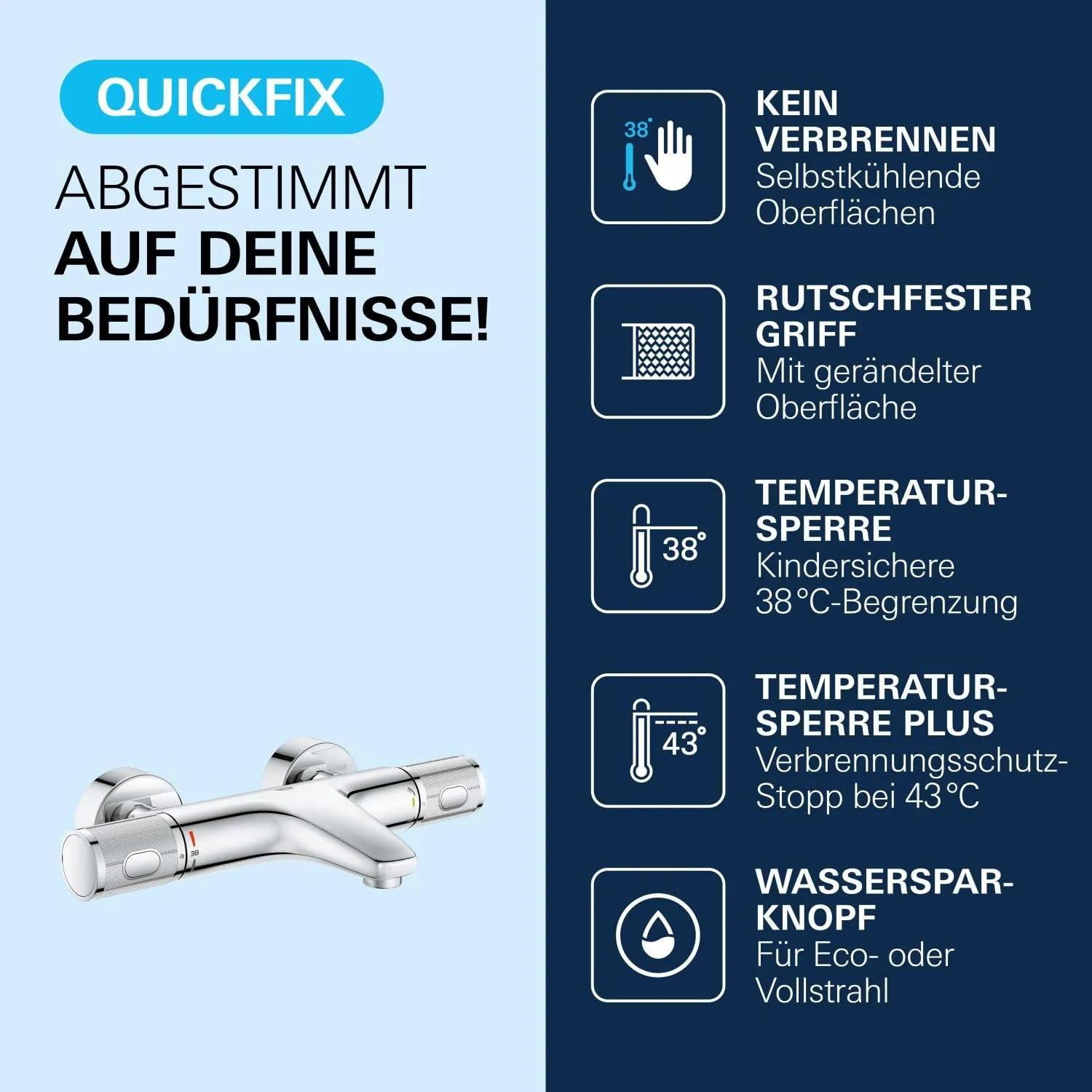GROHE Precision Feel Thermostat-Wannenarmatur
