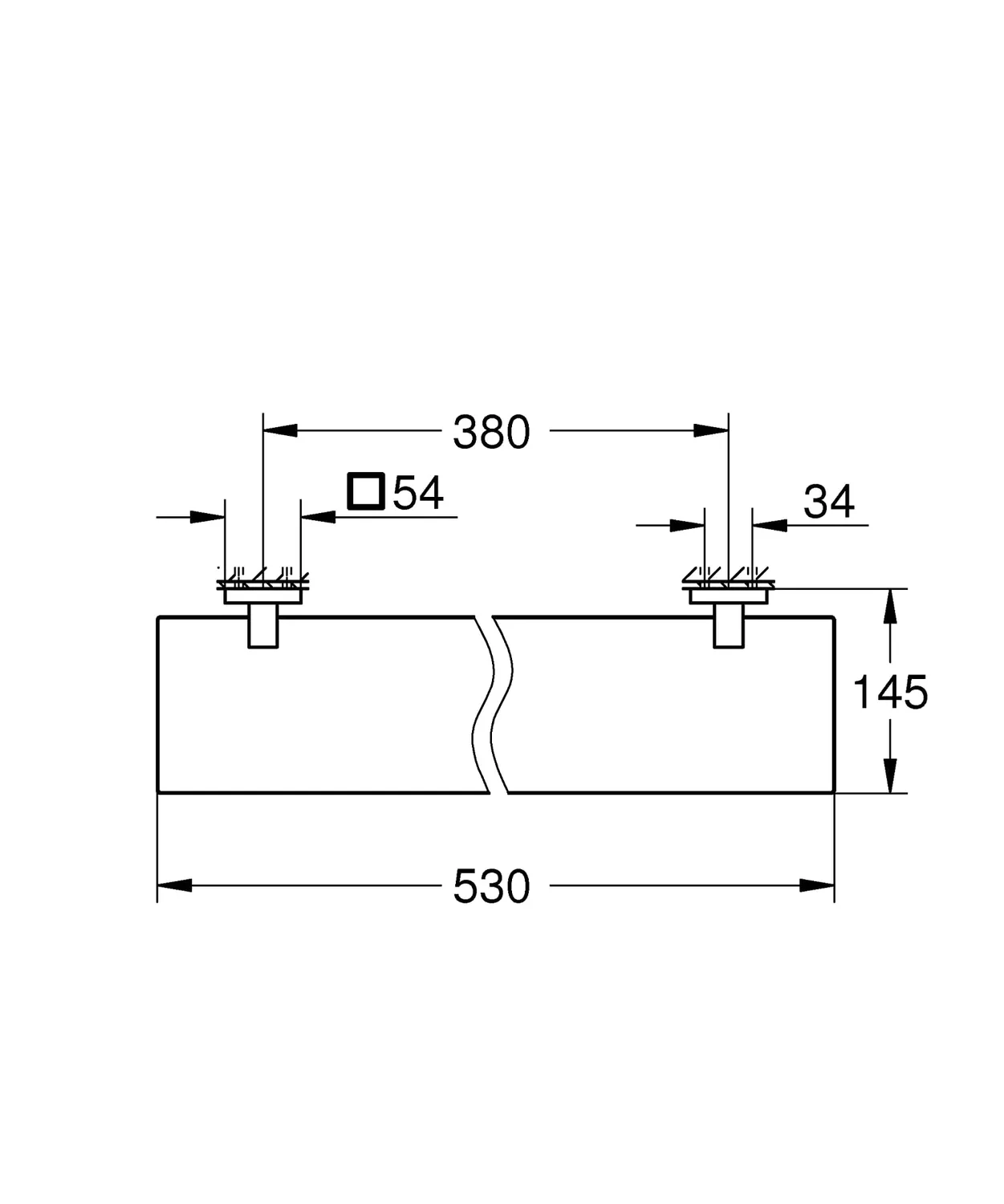 GROHE Start Cube 41109DC0 Glasablage Supersteel 380 mm