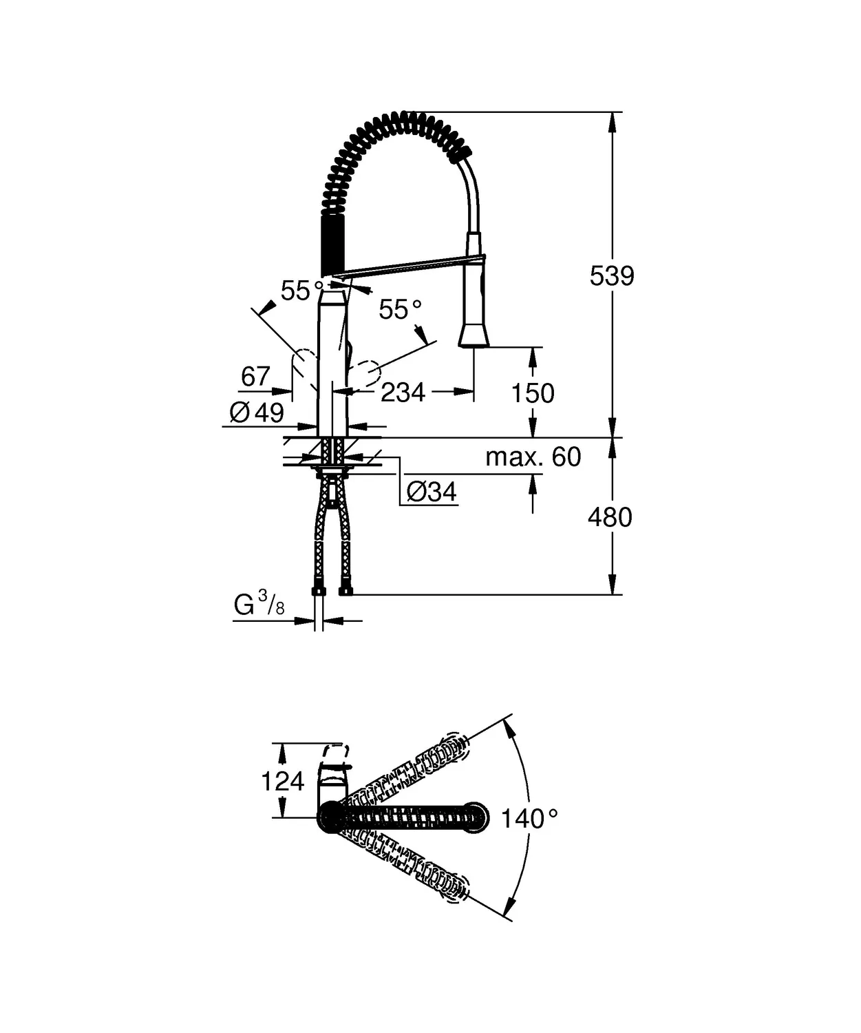 GROHE K7 Küchenarmatur mit ausziehbarer Brause
