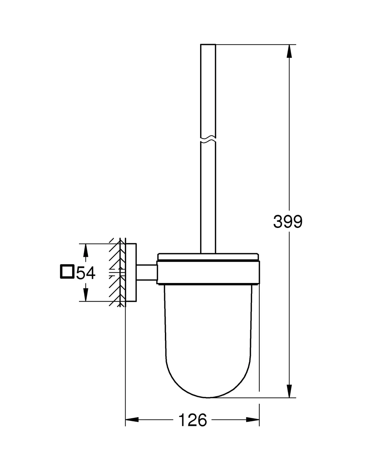 GROHE Start Cube Toilettenbürstenset Chrom Glas