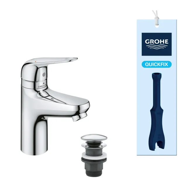 GROHE Swift Waschtischarmatur mit Push-Open und Kindersicherung