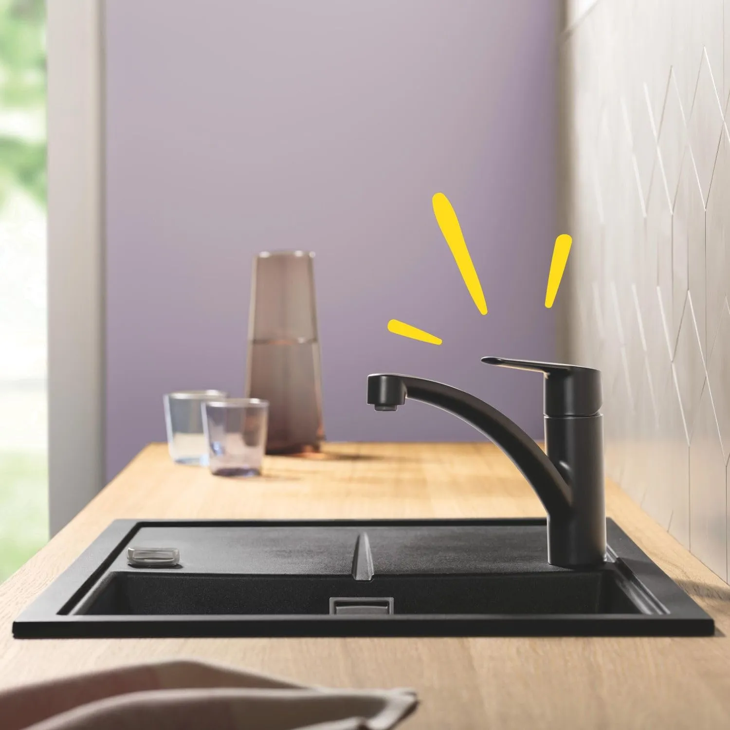 GROHE Start Küchenarmatur matt schwarz 140° schwenkbar