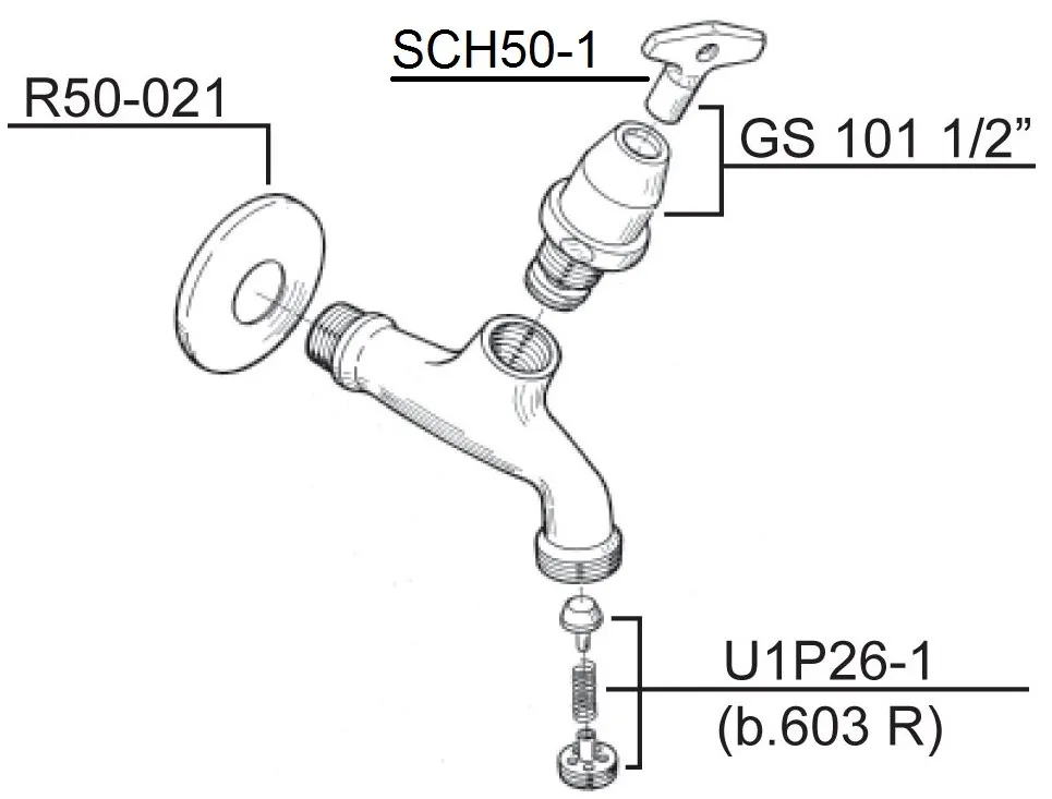 Schmiedl GS0603 Geräteanschlussventil 1/2 Zoll