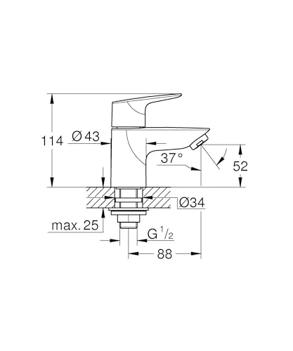 GROHE Start Edge Standventil XS Matte Black EcoJoy