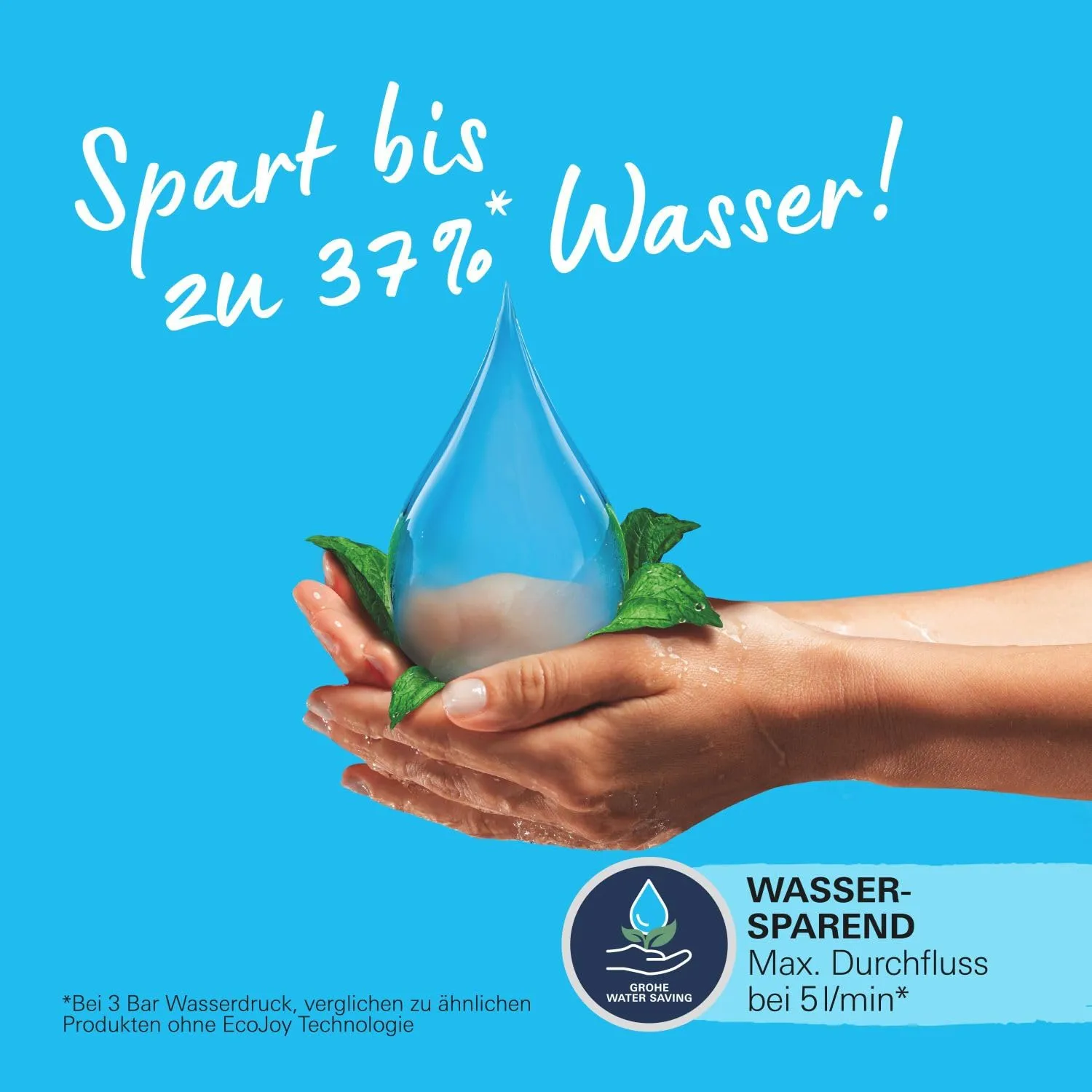 GROHE Start Waschtischarmatur mit Push-Open-Ablauf, 6 l/min