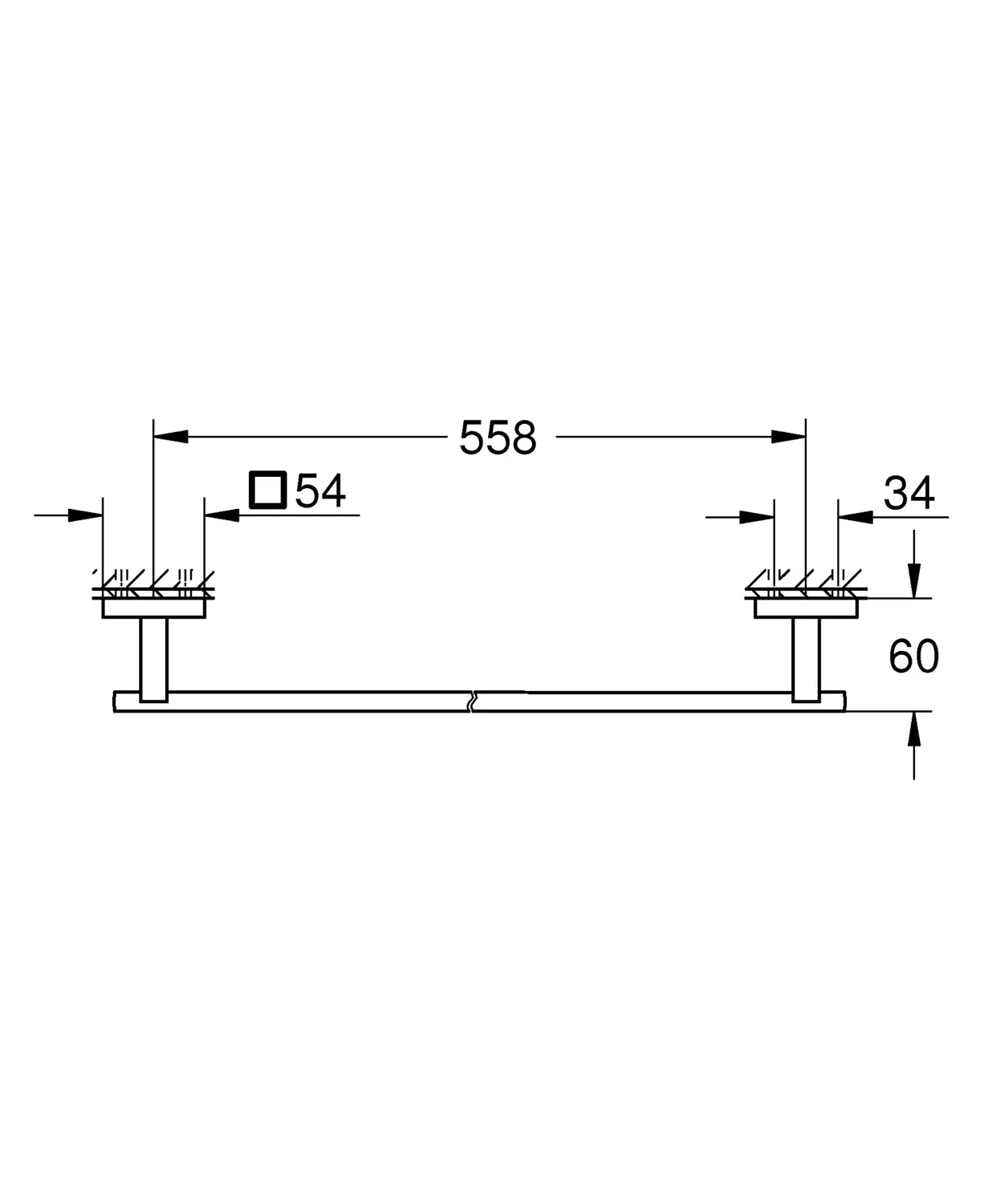 GROHE Start Cube Badetuchhalter zum Kleben 60 cm