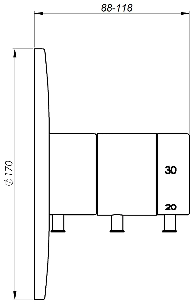 Schmiedl Diagonal Unterputz-Thermostat Wanne/Brause