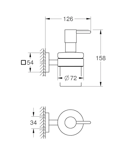 GROHE Start Cube Seifenspender Matt Schwarz klebbar