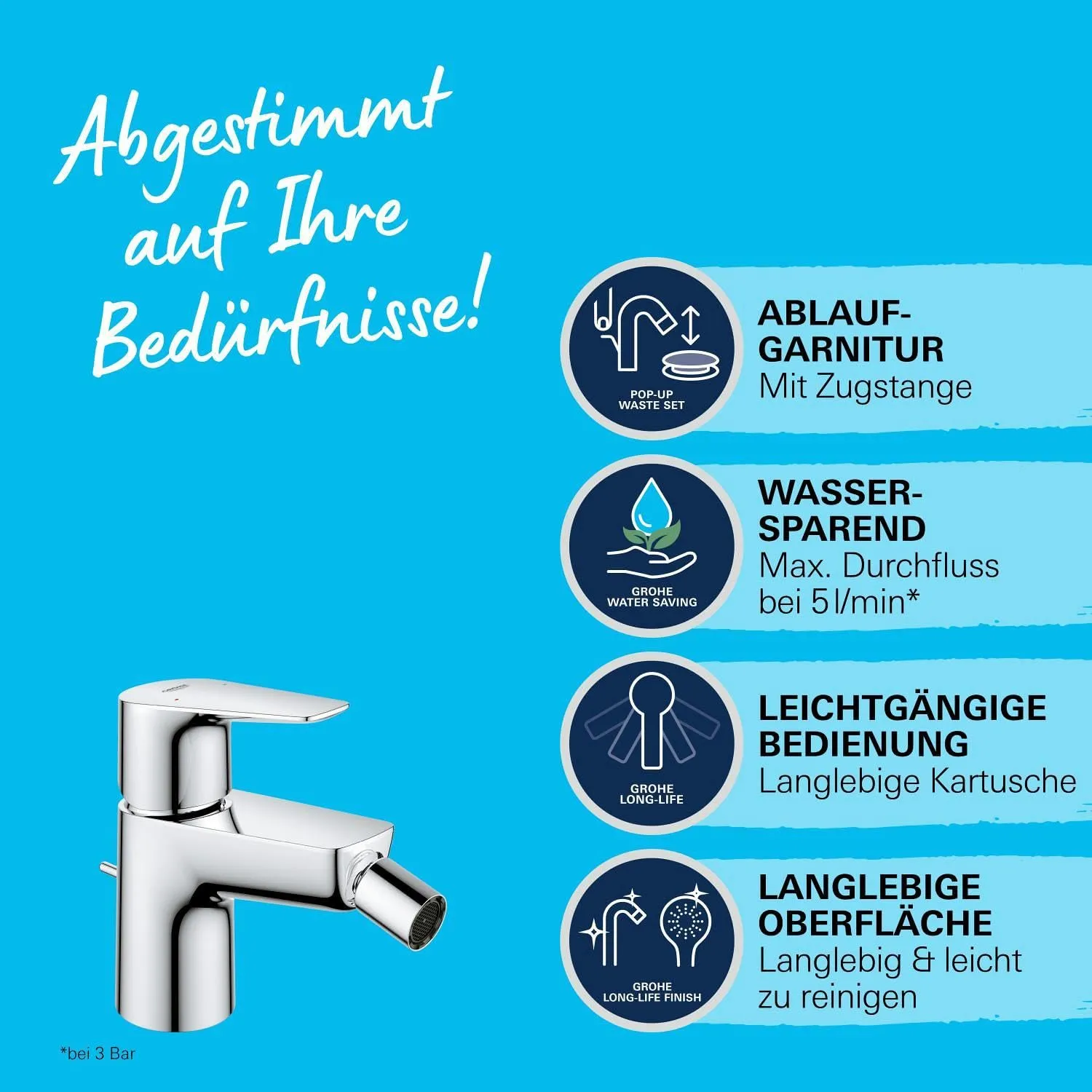GROHE Start Edge 23345001 Bidetarmatur Chrom 6 l/min
