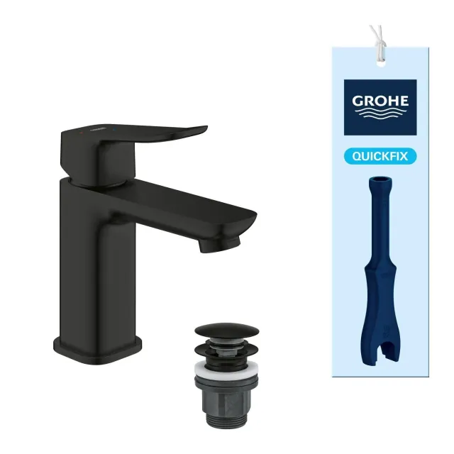 GROHE Dice Waschtischarmatur Push-Open Schwarz 15 cm