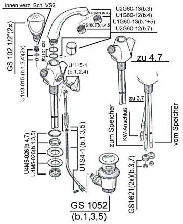Schmiedl GS2071P Zweigriff-Küchenarmatur Einloch