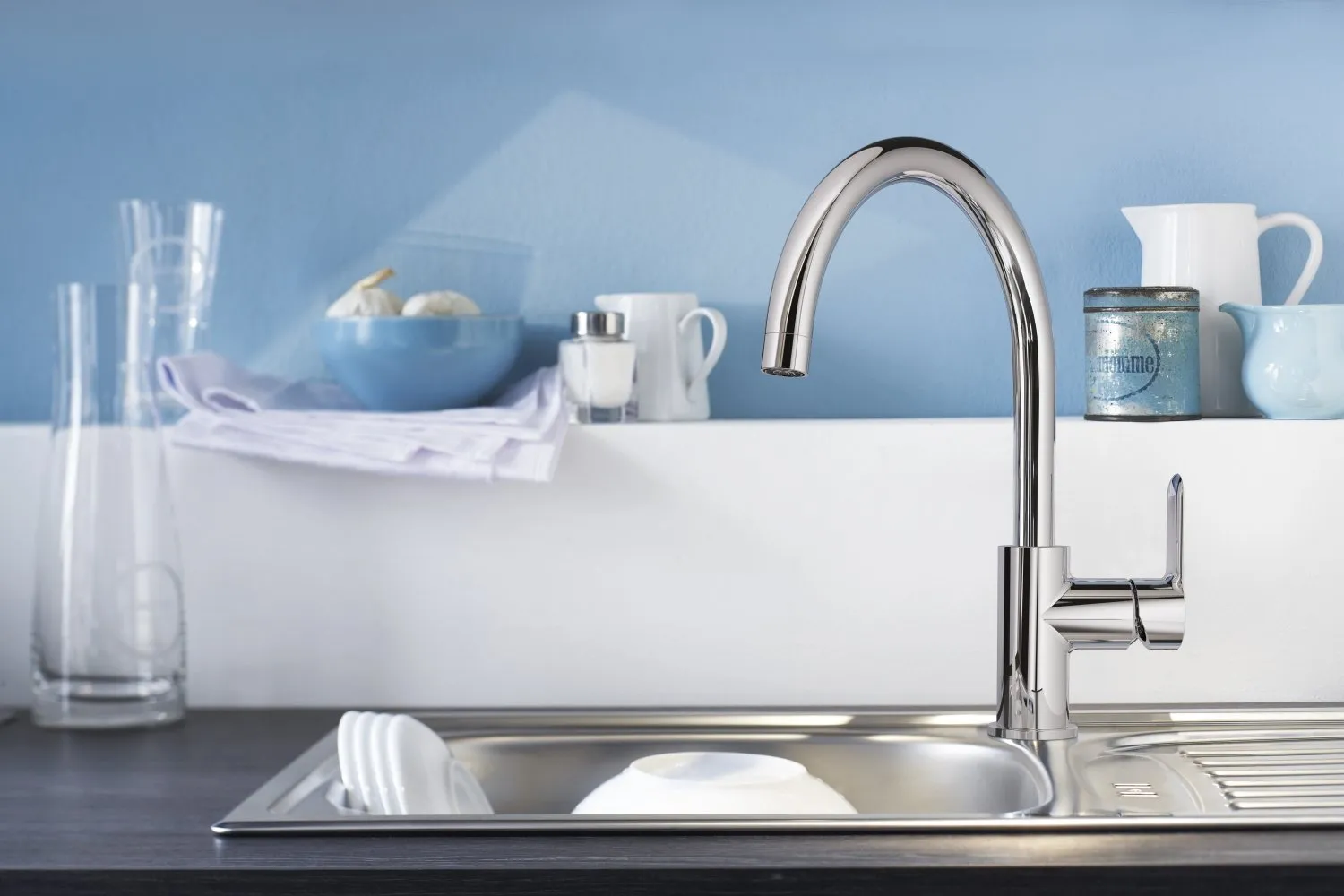 GROHE BauEdge Küchenarmatur schwenkbar hoher Auslauf