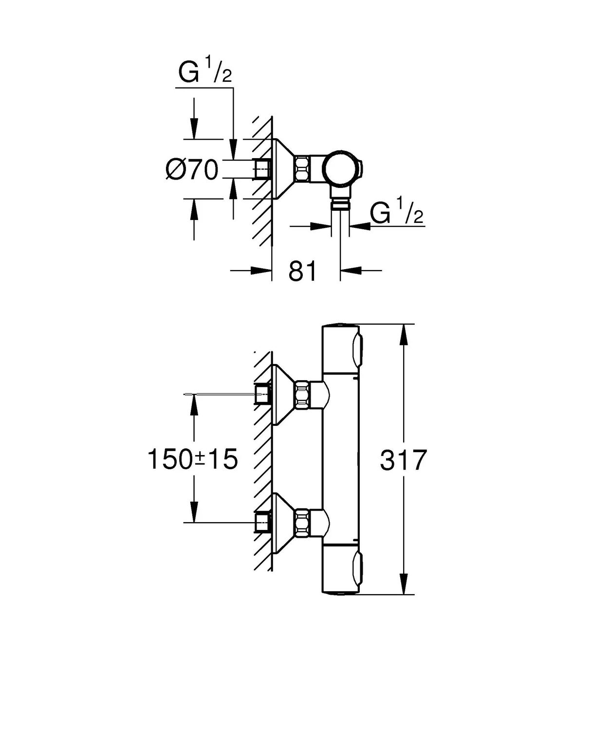 GROHE Precision Flow 34840000 Duschthermostat 38°C