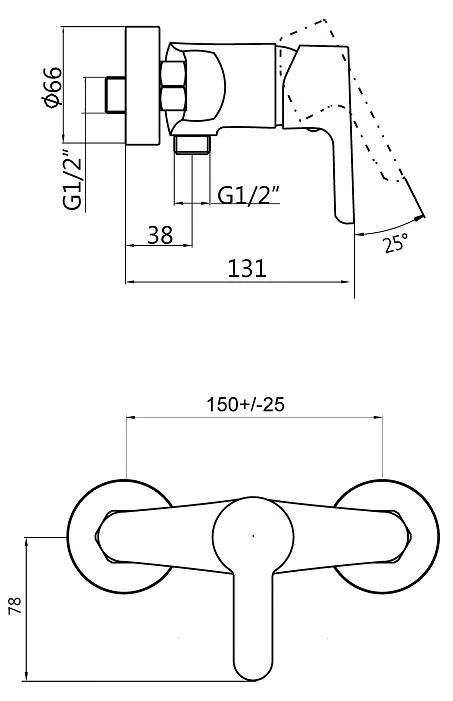 Schmiedl TOP GS39431 Brause-Einhebelmischer Wand 43 l/min