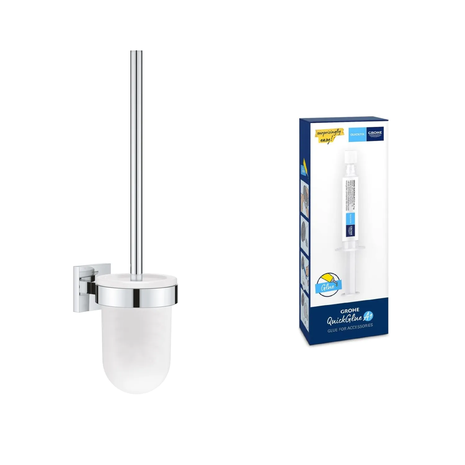 GROHE Start Cube Toilettenbürstenset Chrom Glas