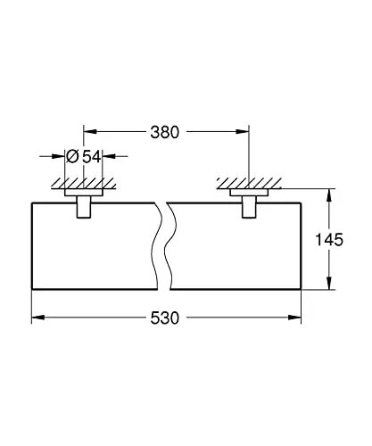 GROHE Start Glasablage 43 cm ohne Bohren клеbbar
