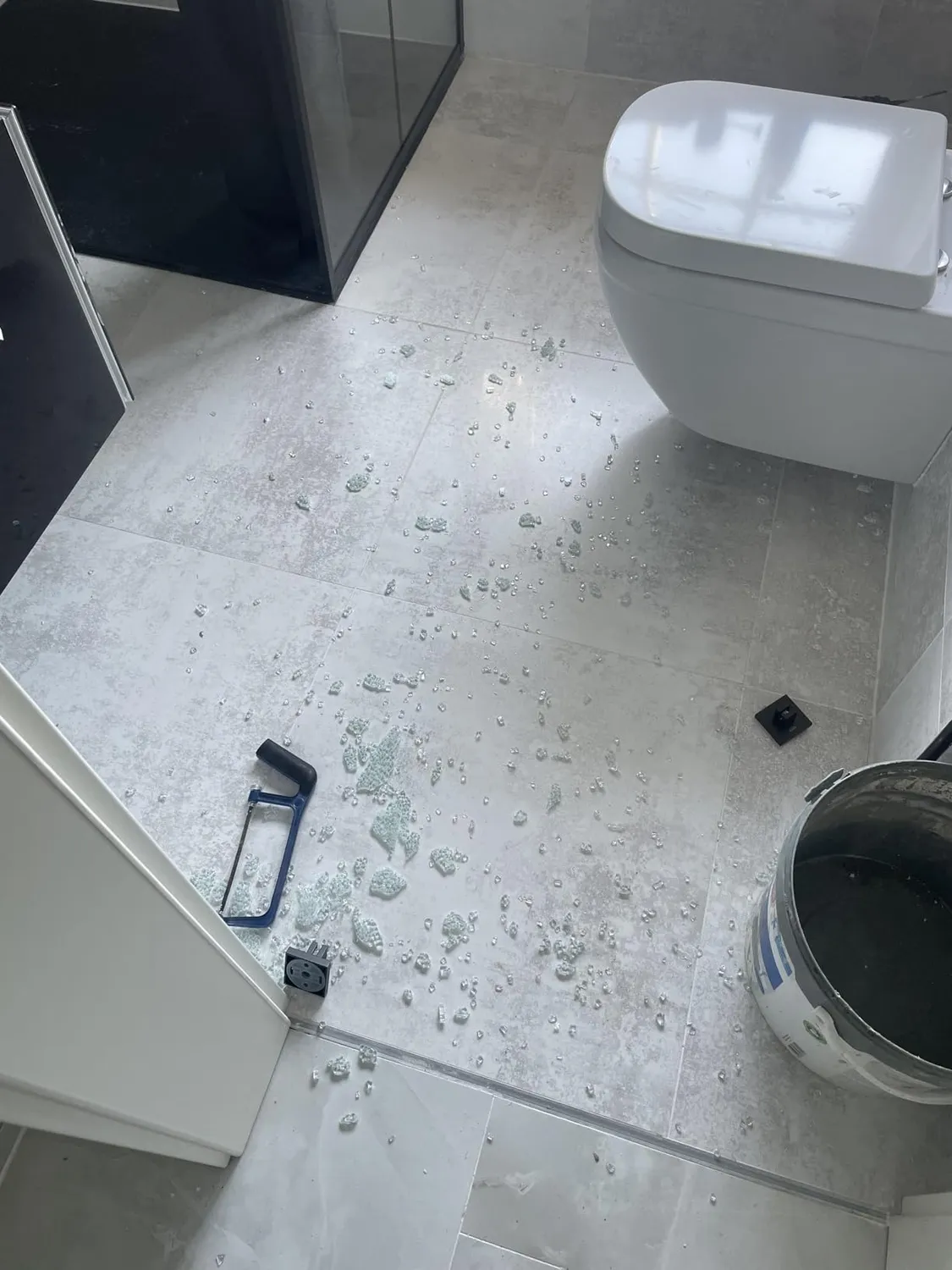 GROHE Start Cube Glasablage Bad mattschwarz klebbar