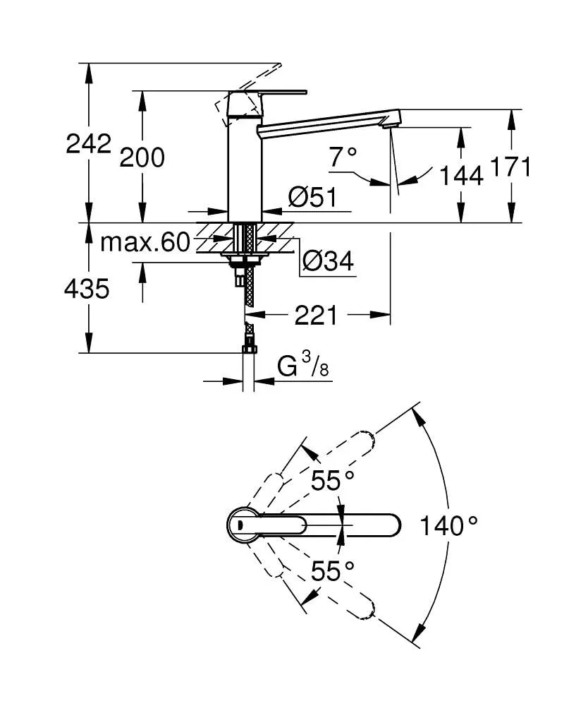 GROHE Get Küchenarmatur Hochdruck