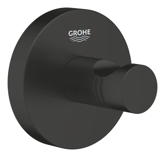 GROHE Start Bademantelhaken Mattschwarz zum Kleben oder Bohren