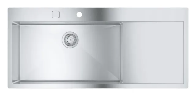 GROHE K1000 Edelstahlspüle mit Abtropffläche tiefes Becken